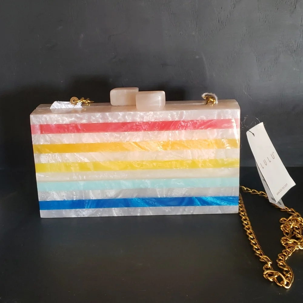 lululemon athletica Rainbow Striped Resin Box Clutch - Multicolor